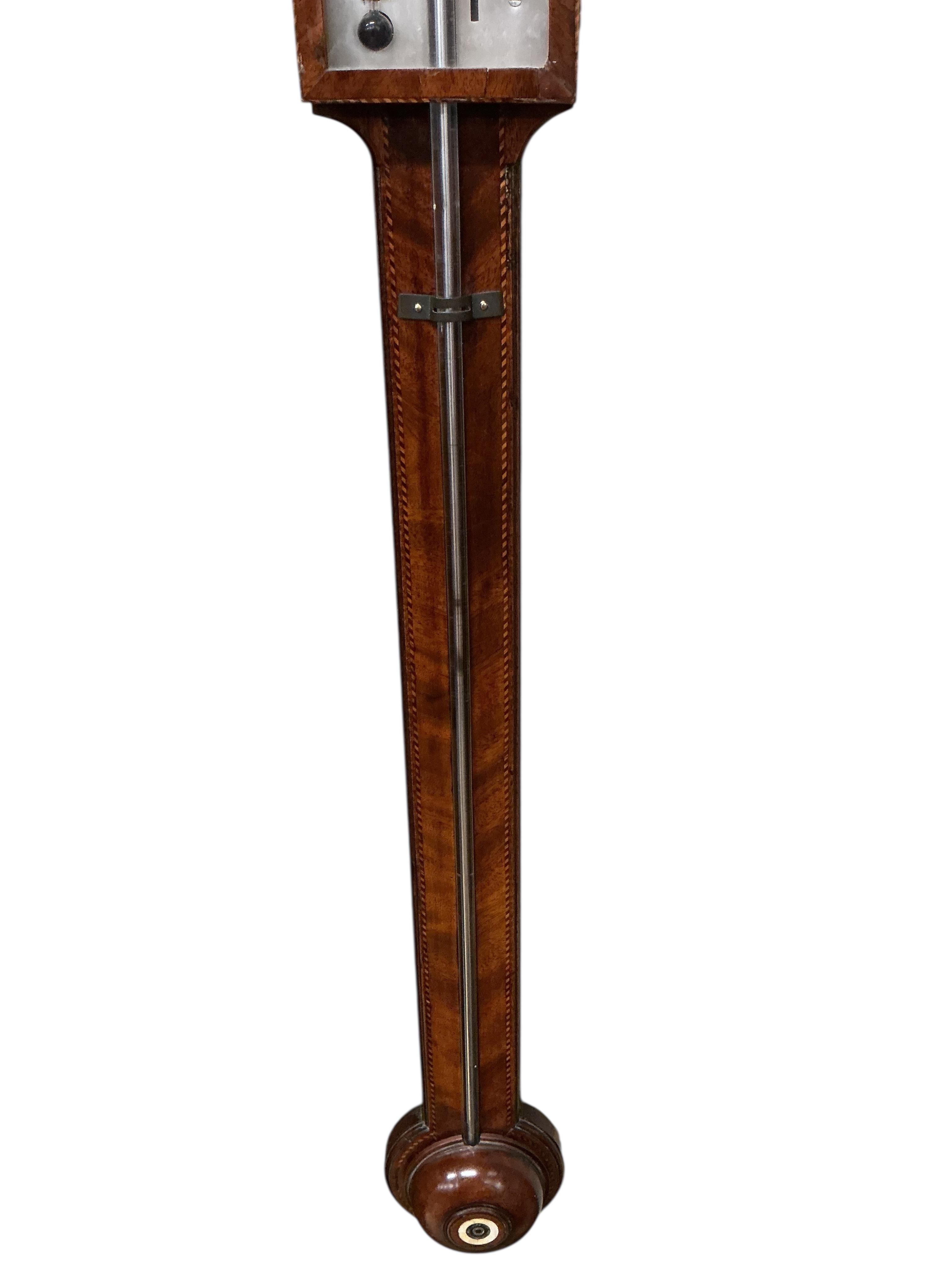 A George III mahogany stick barometer, Fra. Vago, height 98cm